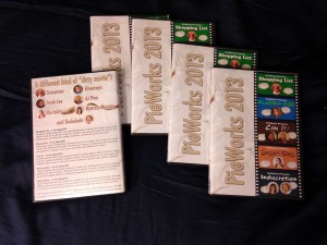 Five DVD cases displaying the "PieWorks 2013" cover art.